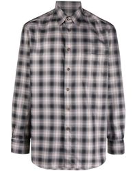 Brioni - Check-print Long-sleeve Shirt - Lyst