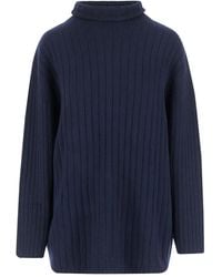 Aspesi - Maglione A Coste Con Collo Alto - Lyst