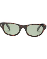 Prada - Lunettes De Soleil Rectangulaires À Effet Écailles De Tortue - Lyst