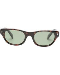 Prada - Lunettes De Soleil Rectangulaires À Effet Écailles De Tortue - Lyst