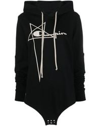 Rick Owens X Champion - Logo-Embroidered Organic-Cotton Hoodie - Lyst