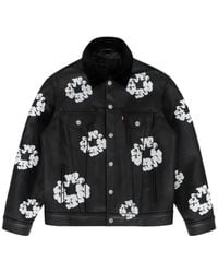 DENIM TEARS - X Levi's Cotton Wreath Leather Jacket - Lyst