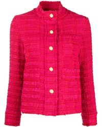Pinko - High-neck Tweed Jacket - Lyst