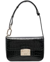 Furla - Crocodile-effect Leather Shoulder Bag - Lyst