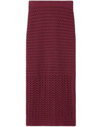 St. John - Crochet-knit Midi Skirt - Lyst