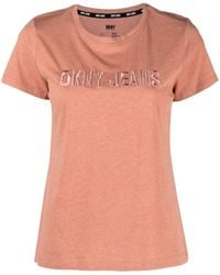 DKNY - Embossed-logo Short-sleeve T-shirt - Lyst