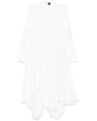 Loewe - Vestido midi con paneles de encaje - Lyst