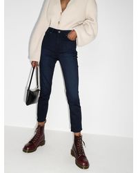 PAIGE Vaqueros capri Margot de talle alto - Azul