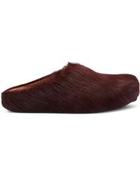 Marni - Fussbett Calf-Hair Slip-On Mules - Lyst