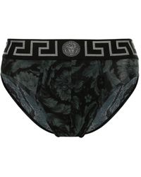 Versace - Katoenen-Jersey Slip Met Jacquard En Print - Lyst
