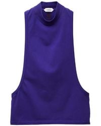 Versace - Embroidered-Logo Stretch Cotton-Jersey Tank Top - Lyst