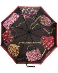 Moschino - Paraguas plegable con ilustración estampada - Lyst