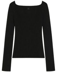 Courreges - Ribbed-Knit Square-Neck Sweater - Lyst