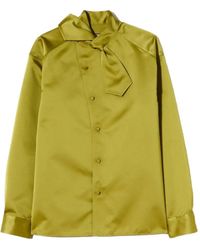 Plan C - Bow-Detail Long-Sleeve Shirt - Lyst