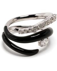 Nikos Koulis - 18Kt Diamond And Enamel Ring - Lyst