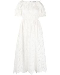 Self-Portrait - Cotton Lace Midi Dress - Lyst