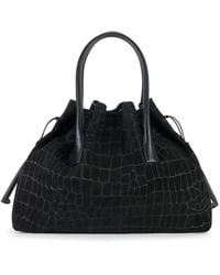 Elisabetta Franchi - Crocodile Print Suede Bag - Lyst