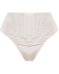 Mugler - Neutral Corset High-waisted Bikini Bottoms - Lyst