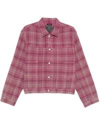 R13 - Check-Pattern Button-Down Shirt Jacket - Lyst