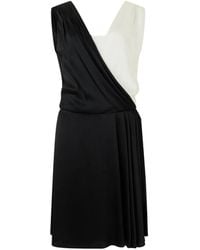 Alberta Ferretti - Two-Tone Draped Mini Dress - Lyst