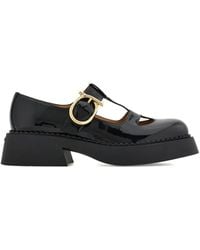 Ferragamo - T-Strap Buckle Pumps - Lyst