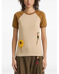 Song For The Mute - Flower-Appliqué T-Shirt - Lyst
