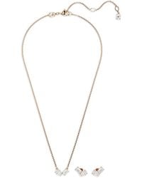 Swarovski - Mesmera Pear-Cut Emerald-Cut Necklace Set - Lyst