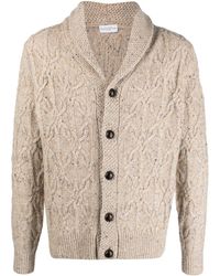 Ballantyne - Speckled-knit Long-sleeved Cardigan - Lyst