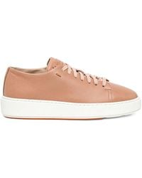 Santoni - レースアップ レザースニーカー - Lyst