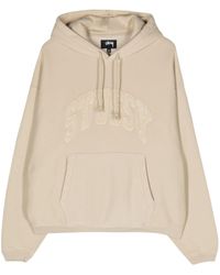 Stussy - Logo-embroidered Long-sleeve Hoodie - Lyst