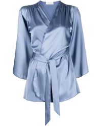 Fleur du Mal - Angel Long-Sleeve Satin Robe - Lyst