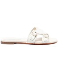 Santoni - レザー フラットサンダル - Lyst