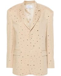 GIUSEPPE DI MORABITO - Blazer Monopetto Con Strass - Lyst