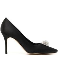 Manolo Blahnik - Hangisi 90Mm Appliqué Satin Pumps - Lyst