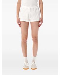 Sporty & Rich - Pointelle-Knit Logo-Patch Shorts - Lyst