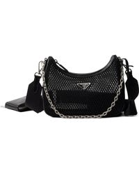 Prada - Re-Edition 2005 Mesh And Brushed Leather Bag - Lyst