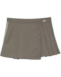 adidas - Pleated Wrap Mini Skirt - Lyst