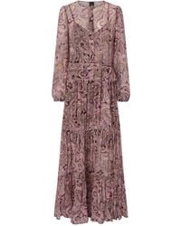 Pinko - Paisley-Print Tiered Maxi Dress - Lyst