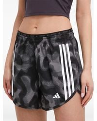 adidas - Own The Run 3-Stripes Allover Print Shorts - Lyst