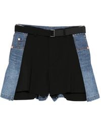 Sacai - Denim-Panel Shorts - Lyst