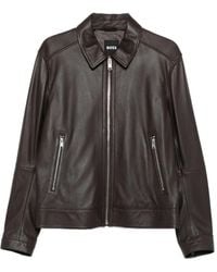 BOSS - Klassische Lederjacke - Lyst