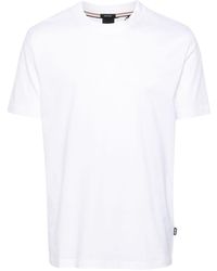 BOSS - Katoenen T-shirt Met Gelaagde Kraag - Lyst