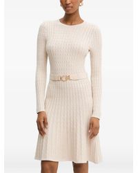 Guess - Cable-Knit Belted Mini Dress - Lyst