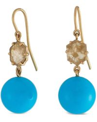 Sylva & Cie - Diamond And Rough Slice Earrings - Lyst