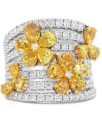 HYT Jewelry - Floral-Detail Diamond Ring - Lyst