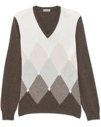 Vengera - Argyle-Pattern V-Neck Sweater - Lyst