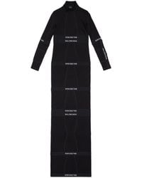 Balenciaga - Robe longue en coton à empiècements - Lyst