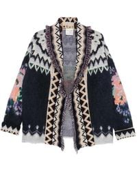 forte_forte - Geometric-Pattern Cardigan - Lyst