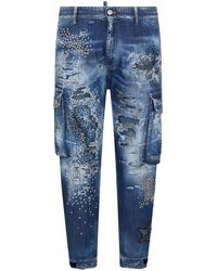 DSquared² - Embellished Cargo Jeans - Lyst