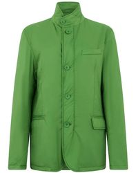 Herno - Button-Fastening High-Neck Jacket - Lyst
